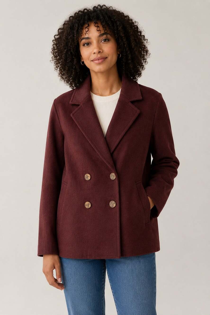 Joie Double Breasted Wool Blend Jacket Chocolate Brown – Size Small